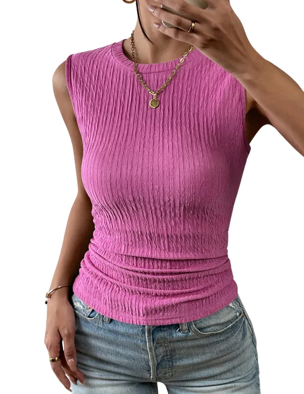 Zeagoo High Neck Tank Top Casual Ribbed Knit Shirts sold by zeagoo