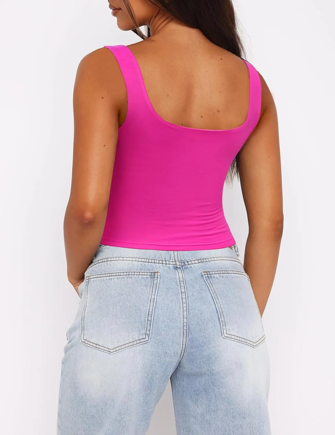 Zeagoo Square Neck Sleeveless Crop Tops sold by zeagoo product image thumbnail 3