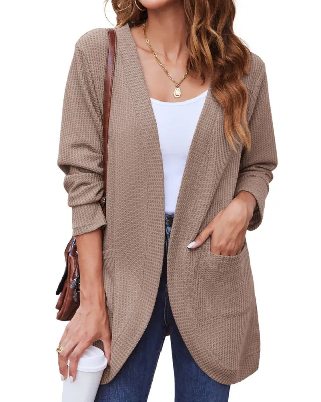 Zeagoo Womens Fall Lightweight Waffle Knit Cardigan sold by zeagoo