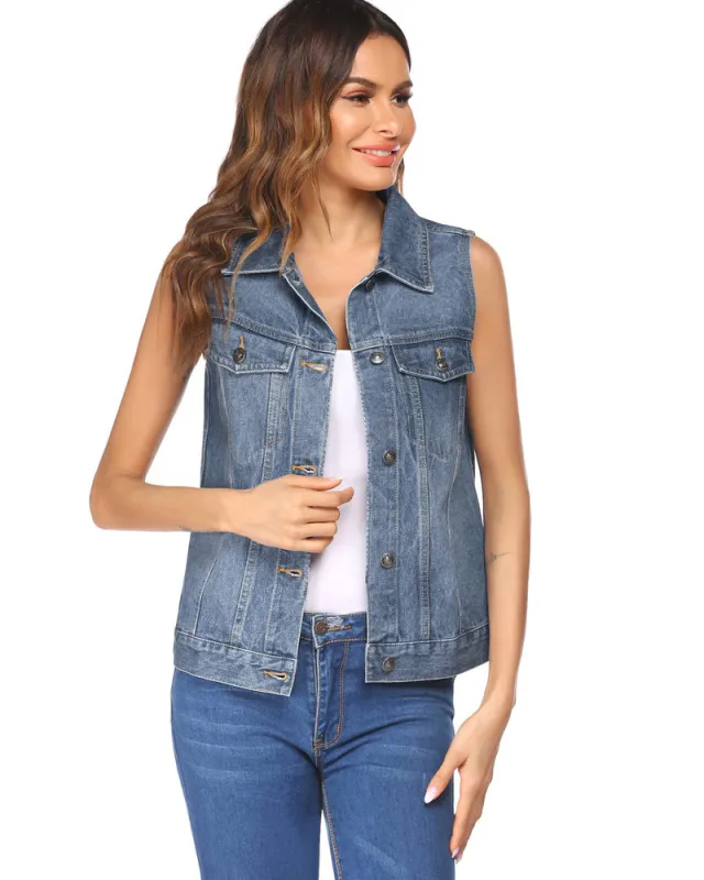 Zeagoo Women's Denim Vest Jean Vest made by zeagoo