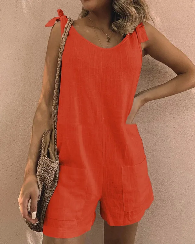 Pocket Shorts Jumpsuits sold by zeagoo