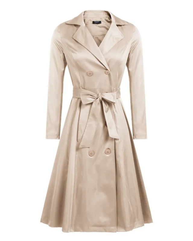 Zeagoo Women's Trench Coats Double-Breasted Long Coat with Belt (Us Only) sold by zeagoo