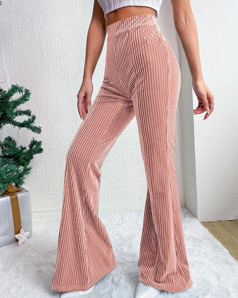 Chic High Waist Corduroy Flared Pants sold by zeagoo product image thumbnail 3