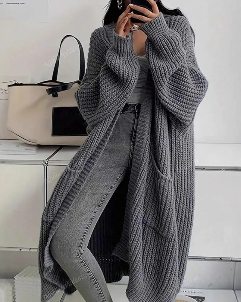 Comfy Loose Fit Chunky Knit Long Cardigan sold by zeagoo