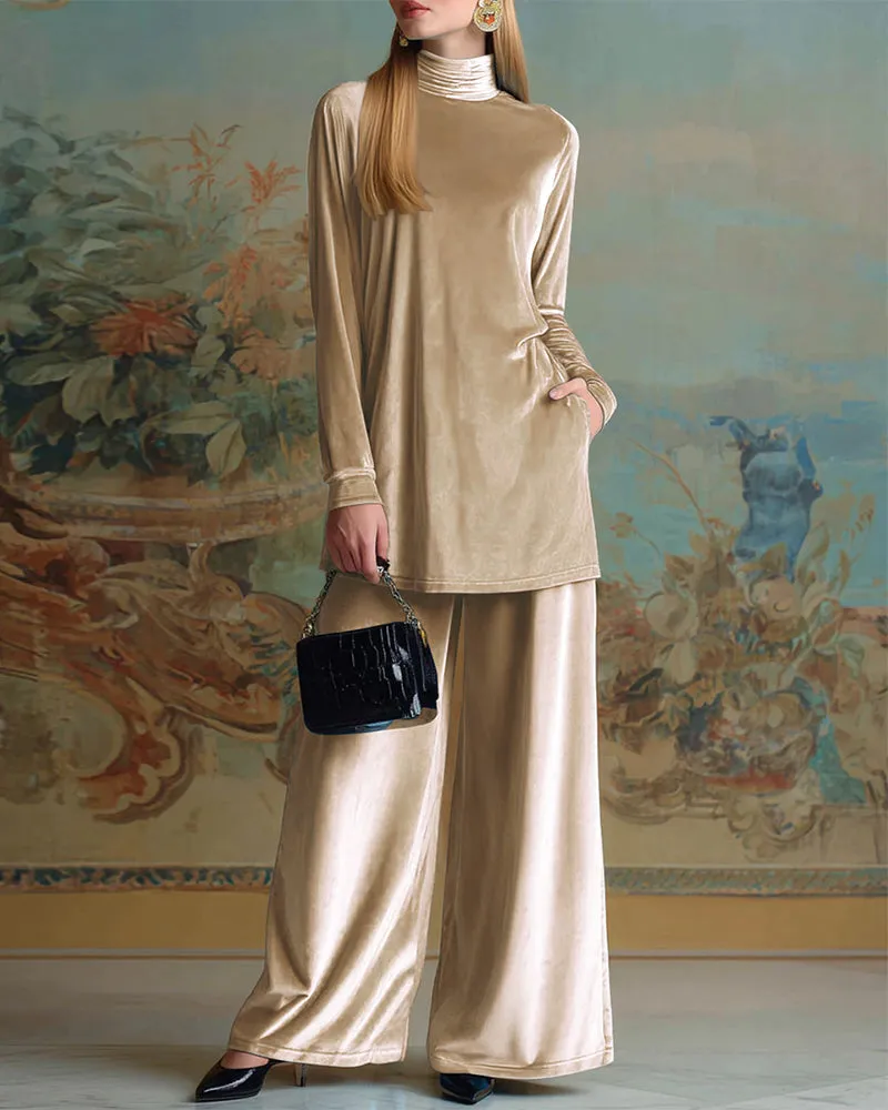 Zeagoo Cozy Velvet Top and Pants Two-Piece Set sold by zeagoo product image thumbnail 2