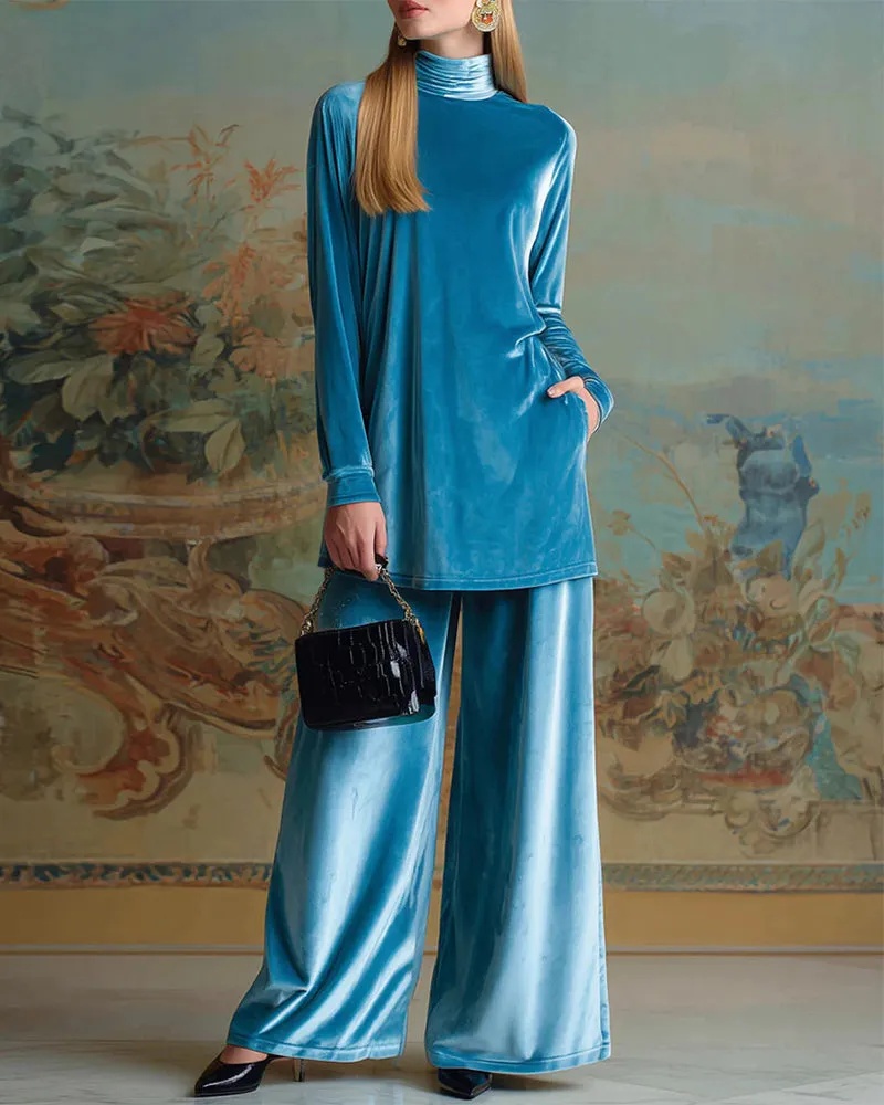 Zeagoo Cozy Velvet Top and Pants Two-Piece Set sold by zeagoo