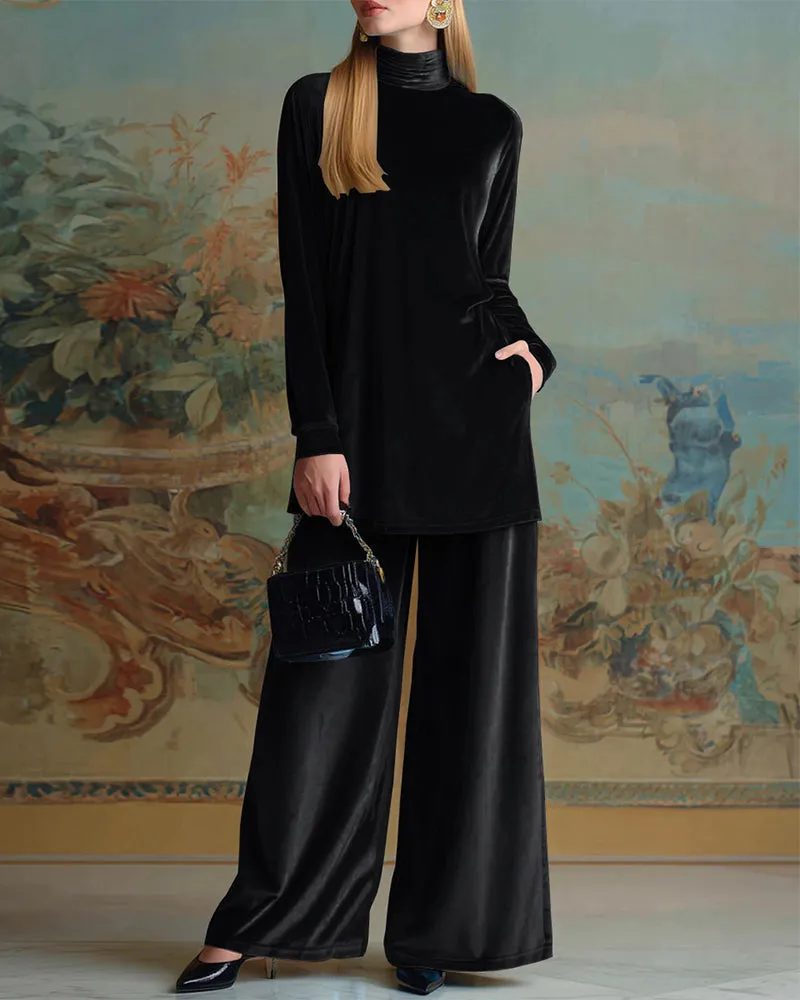 Zeagoo Cozy Velvet Top and Pants Two-Piece Set sold by zeagoo product image thumbnail 4