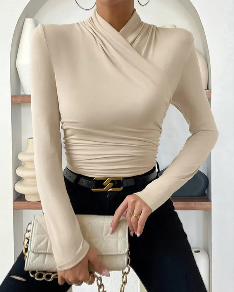 Zeagoo Modern Casual Cross Neck Wrap Top for Women Casual Work Office Loose Fit 2026 | Under $40 sold by zeagoo product image thumbnail 2