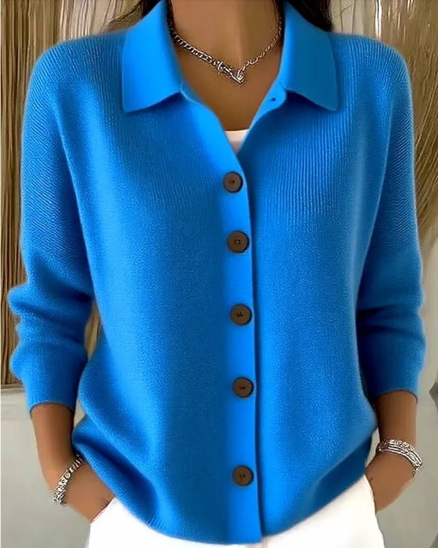 Classic Casual Button Knit Cardigan sold by zeagoo