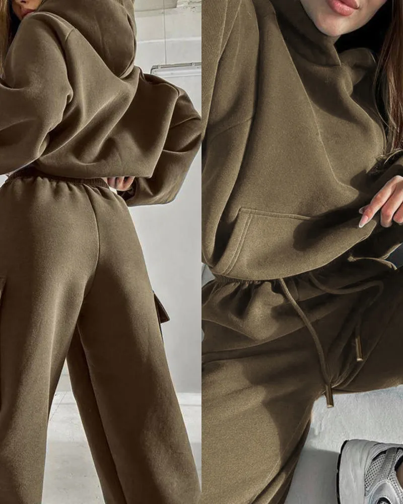 Stylish Cargo Style Oversized Sweatsuit Set sold by zeagoo product image thumbnail 4