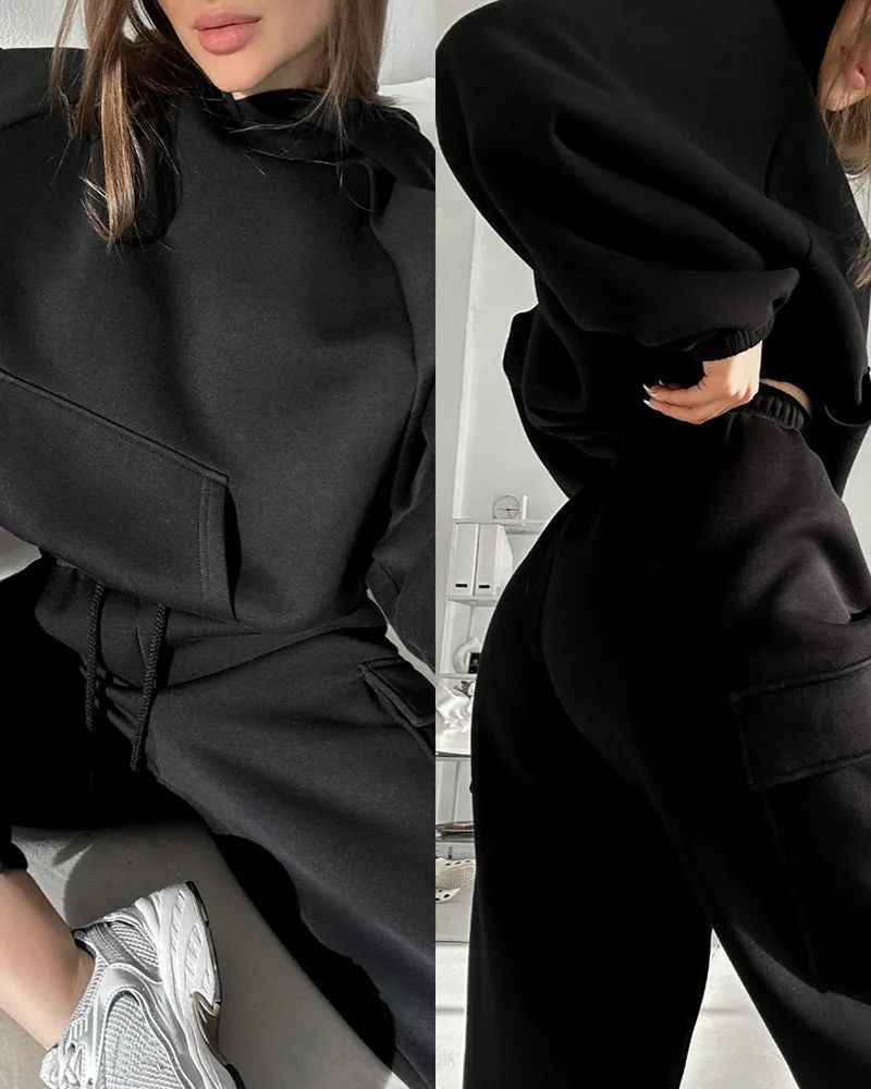 Stylish Cargo Style Oversized Sweatsuit Set sold by zeagoo product image thumbnail 2