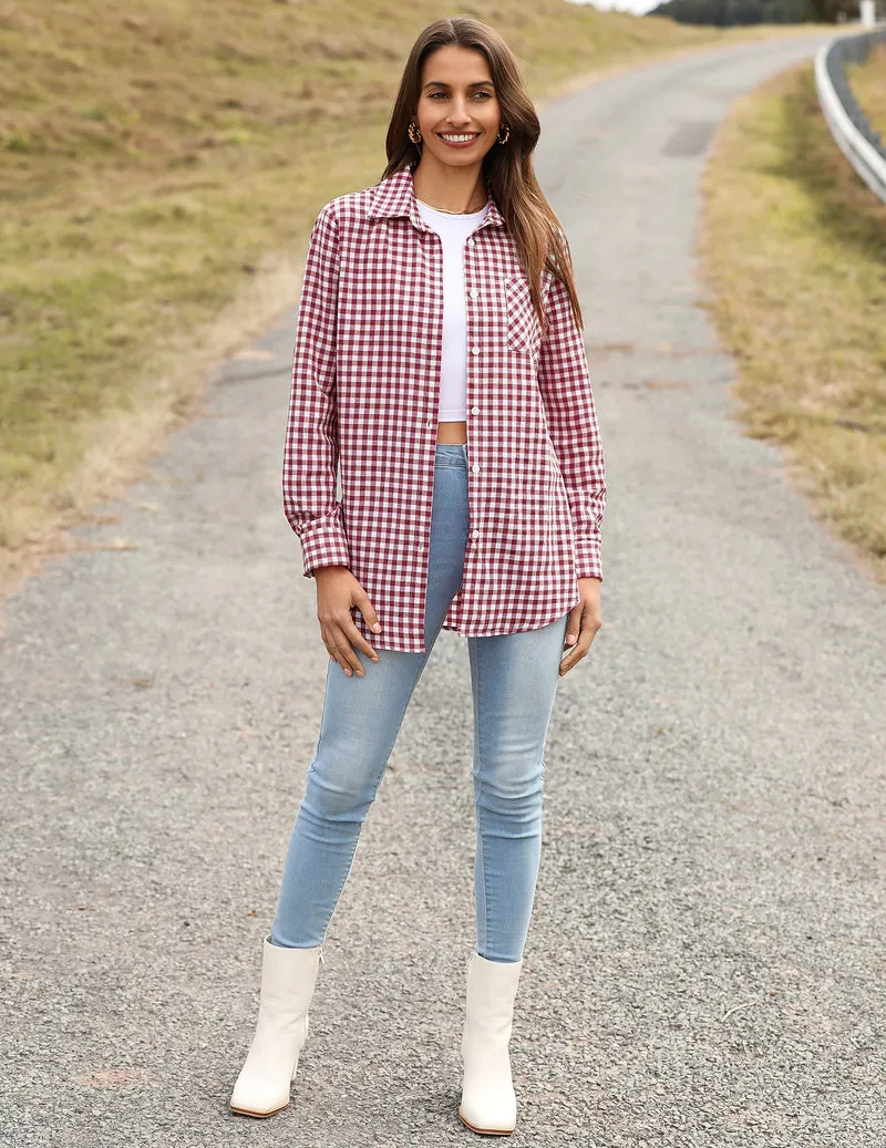 Zeagoo Long Sleeve Plaid Shirt for Women Flannel Button Down Shirts sold by zeagoo product image thumbnail 3