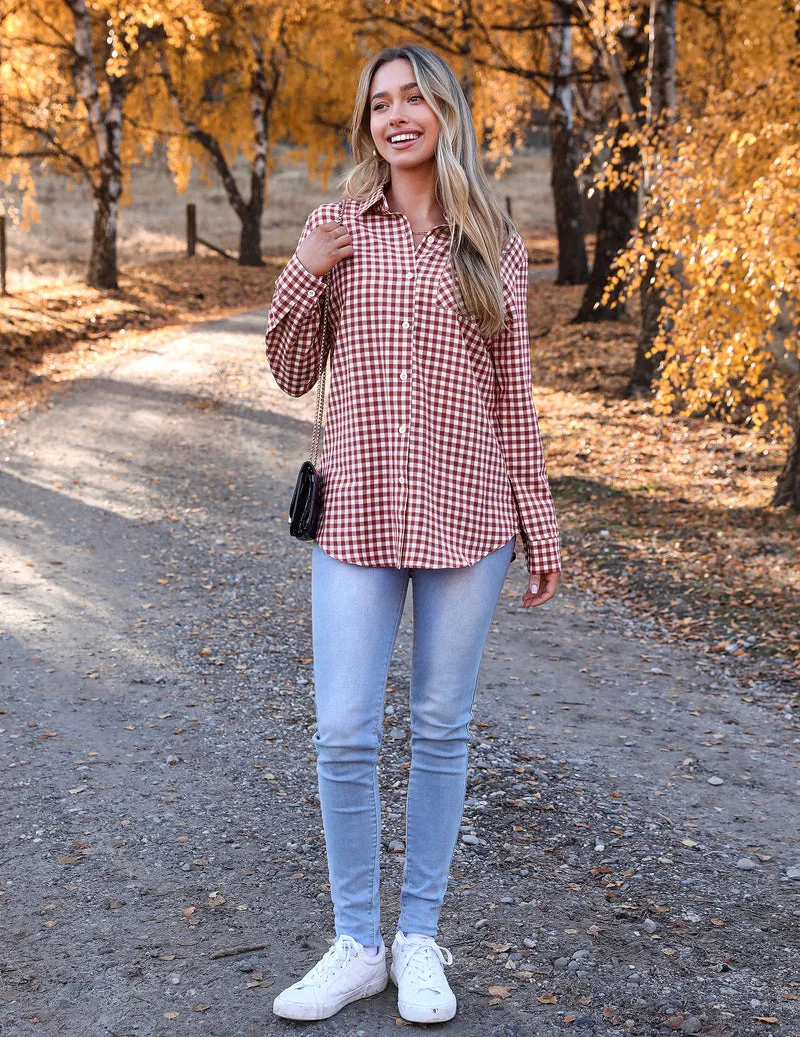 Zeagoo Long Sleeve Plaid Shirt for Women Flannel Button Down Shirts sold by zeagoo product image thumbnail 4