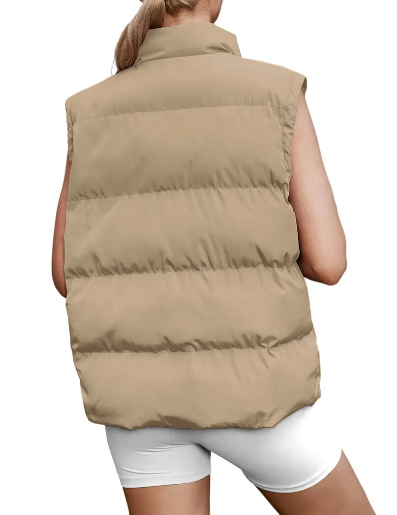 Zeagoo Women Sleeveless Warm Jackets Casual Stand Collar Puffer Vest sold by zeagoo product image thumbnail 4