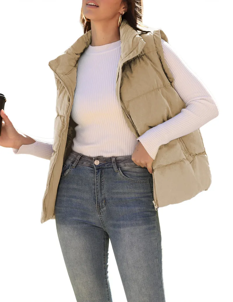 Zeagoo Women Sleeveless Warm Jackets Casual Stand Collar Puffer Vest sold by zeagoo product image thumbnail 2