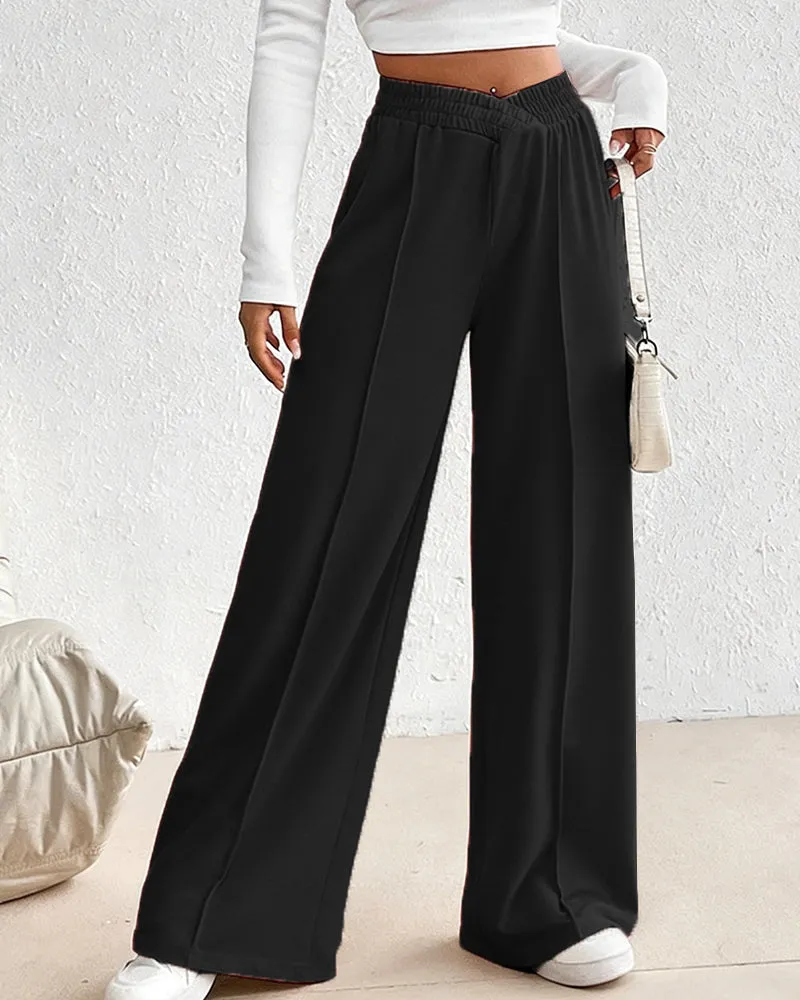 Trendy V-Shape Elastic Waist Casual Pants sold by zeagoo product image thumbnail 3