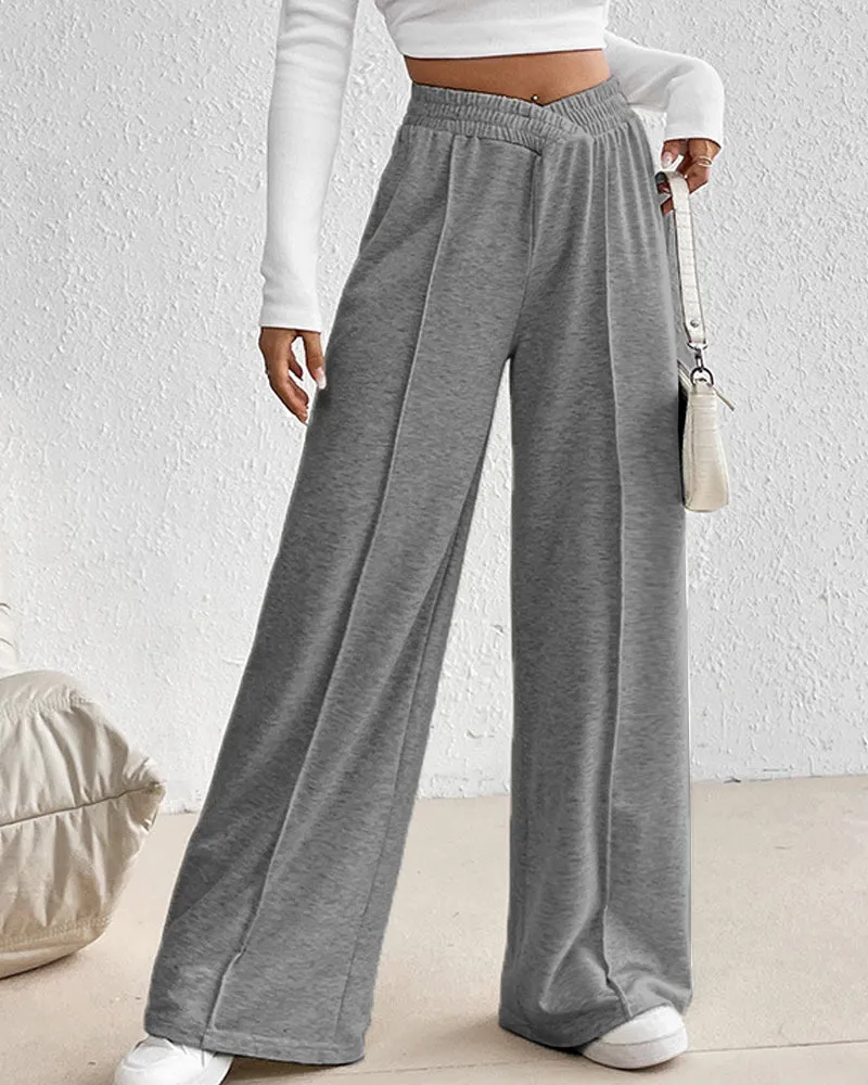 Trendy V-Shape Elastic Waist Casual Pants sold by zeagoo product image thumbnail 2