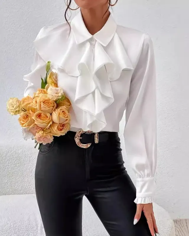 Zeagoo Elegant Solid Ruffle Tie Neck Blouse for Women Cute Summer Casual 2026 | Under $40 made by zeagoo