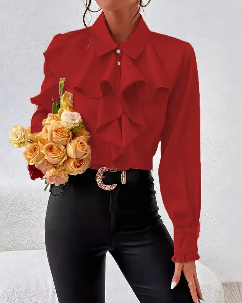 Zeagoo Elegant Solid Ruffle Tie Neck Blouse for Women Cute Summer Casual 2026 | Under $40 sold by zeagoo product image thumbnail 5