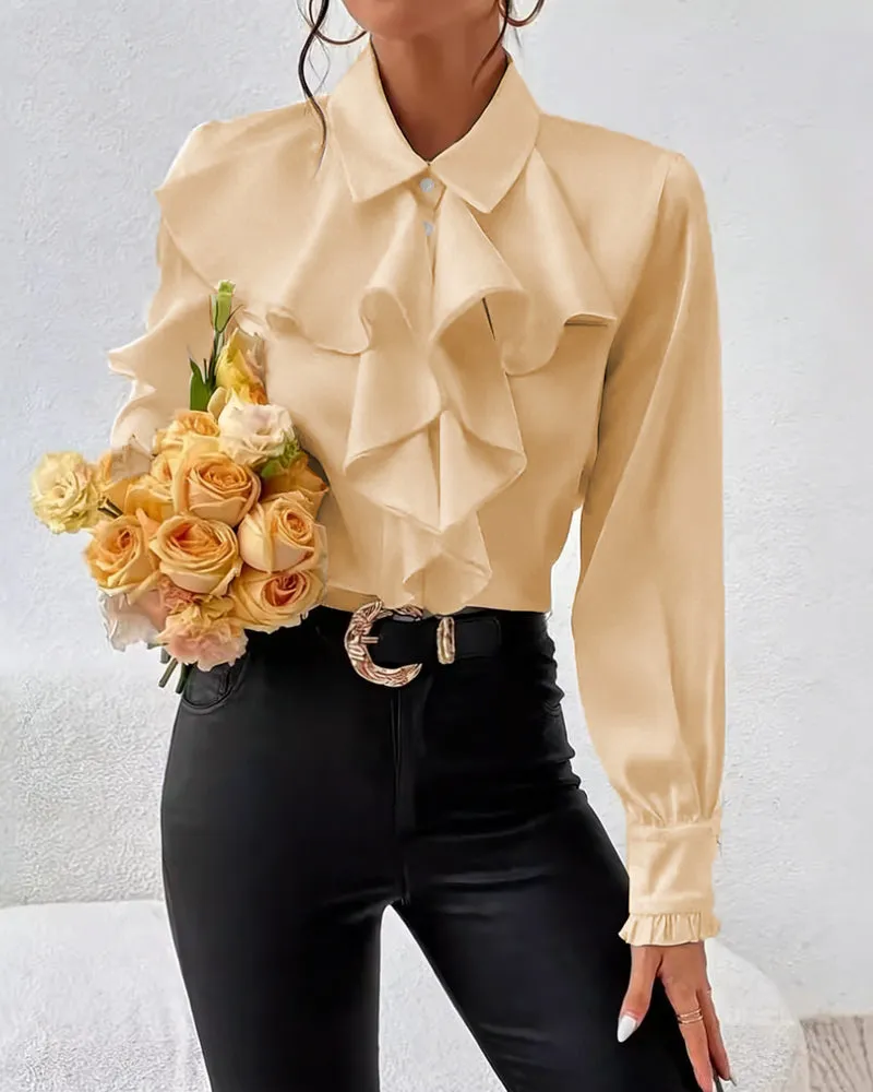 Zeagoo Elegant Solid Ruffle Tie Neck Blouse for Women Cute Summer Casual 2026 | Under $40 sold by zeagoo product image thumbnail 3