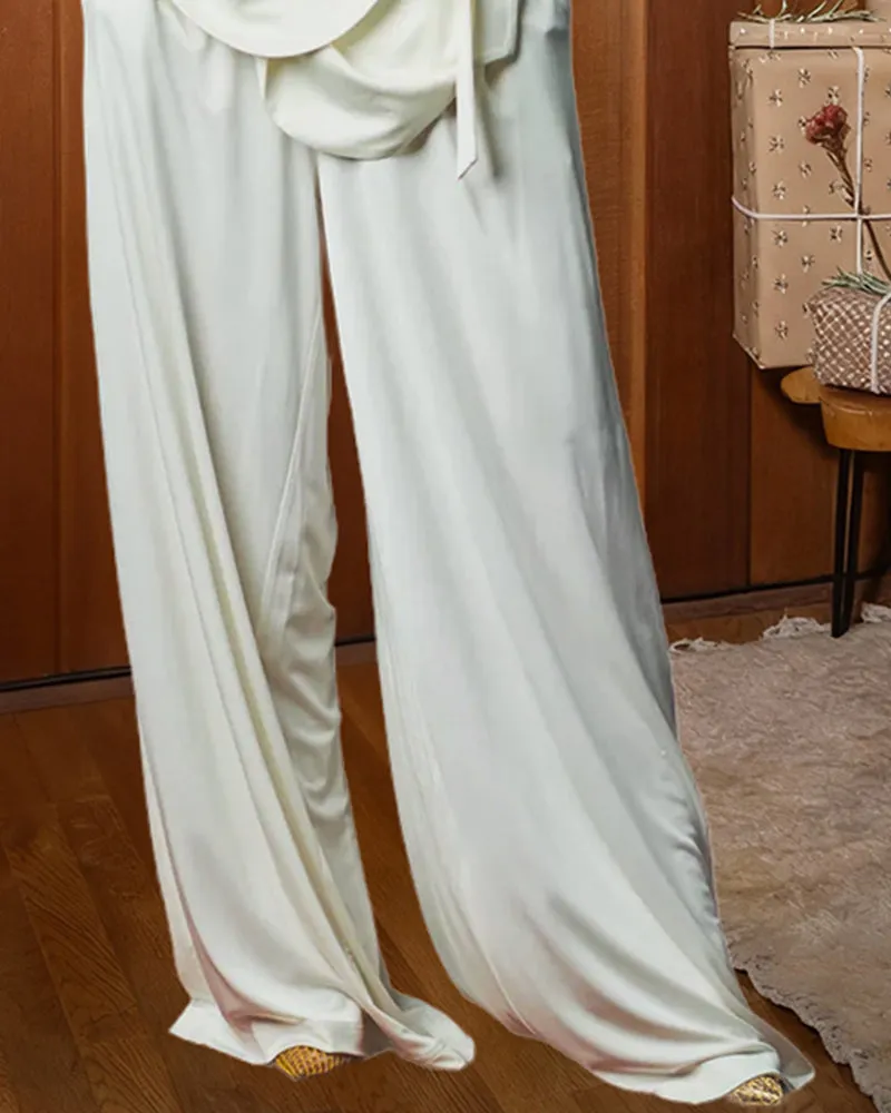 Elegant Effortless Style Tie-Waist Jacket and Pants Set sold by zeagoo product image thumbnail 4