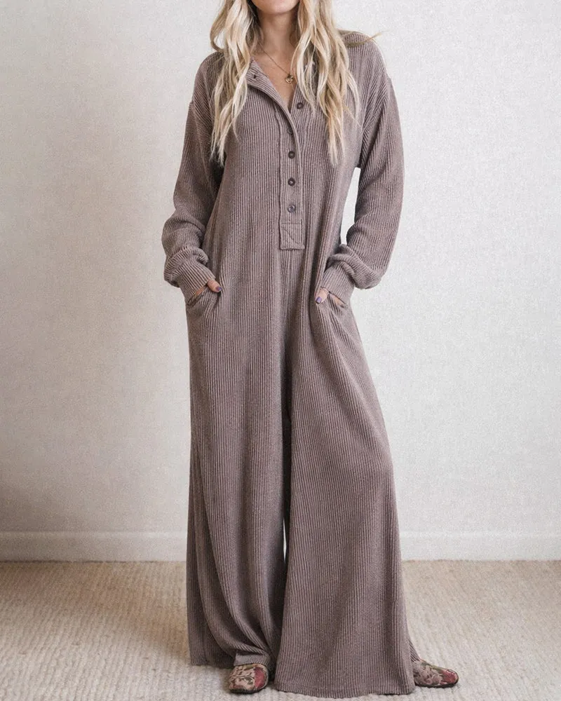 Casual Easygoing Style Textured Jumpsuit sold by zeagoo product image thumbnail 2