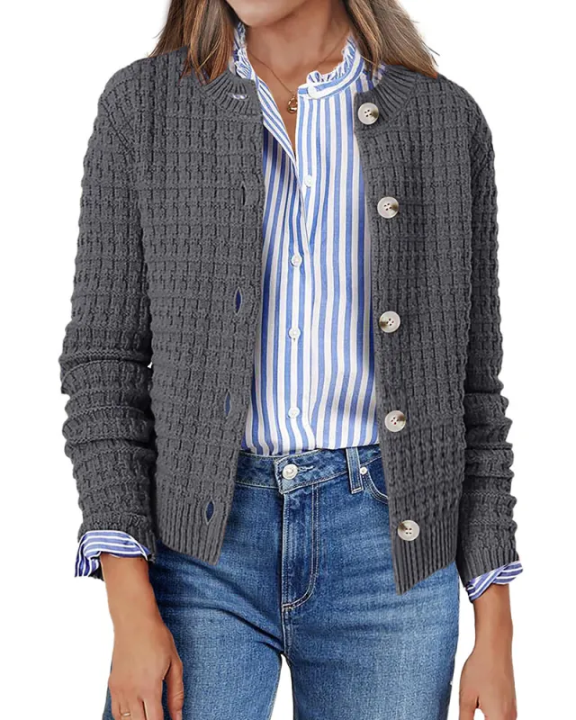 Zeagoo Women's Comfy Button Down Knit Cardigan (US Only) made by zeagoo