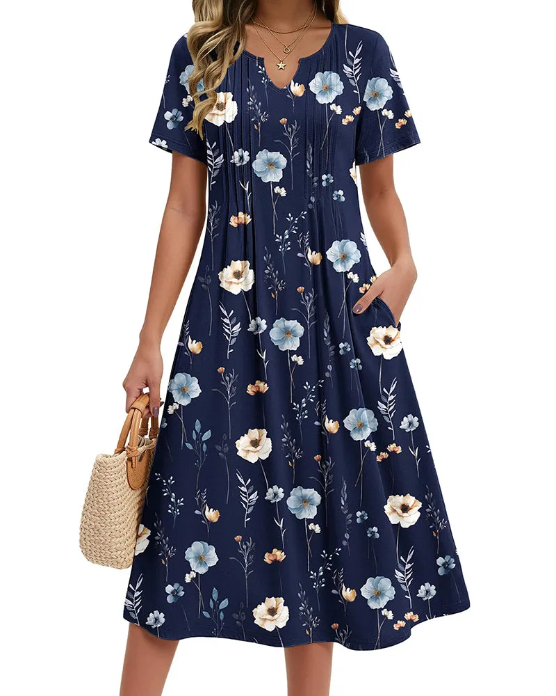 Zeagoo Women's Casual Short Sleeve A-line Midi Dress with Pocket (US Only) sold by zeagoo product image thumbnail 4