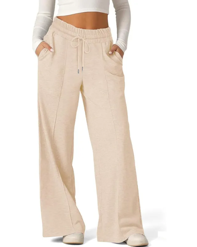 Essential High Waist Drawstring Sweatpants made by zeagoo