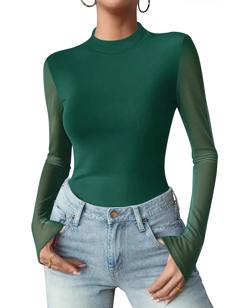 Fashion Slim Fit Mesh Long Sleeve Underwear T-shirt (US Only) sold by zeagoo product image thumbnail 5