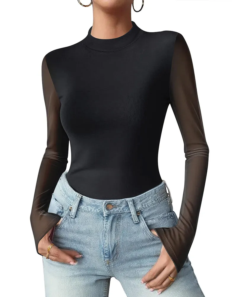 Fashion Slim Fit Mesh Long Sleeve Underwear T-shirt (US Only) sold by zeagoo product image thumbnail 3