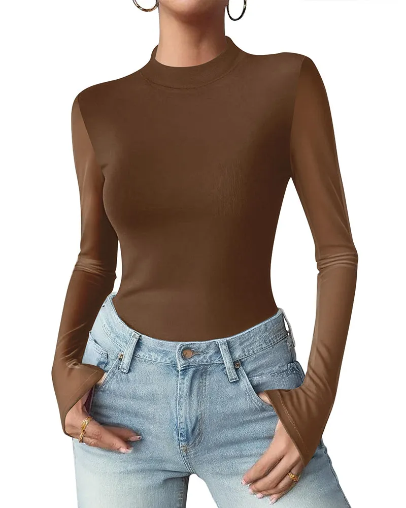 Fashion Slim Fit Mesh Long Sleeve Underwear T-shirt (US Only) sold by zeagoo product image thumbnail 4
