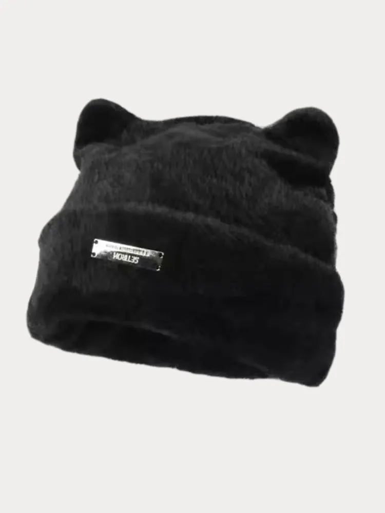 Soft Warm Cat Ear Shape Knit Beanie sold by zeagoo product image thumbnail 3