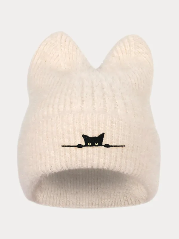 Fashion Fuzzy Knit Cat Ear Beanie Hat made by zeagoo