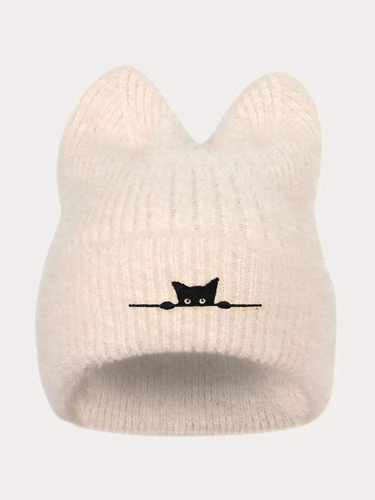 Fashion Fuzzy Knit Cat Ear Beanie Hat sold by zeagoo