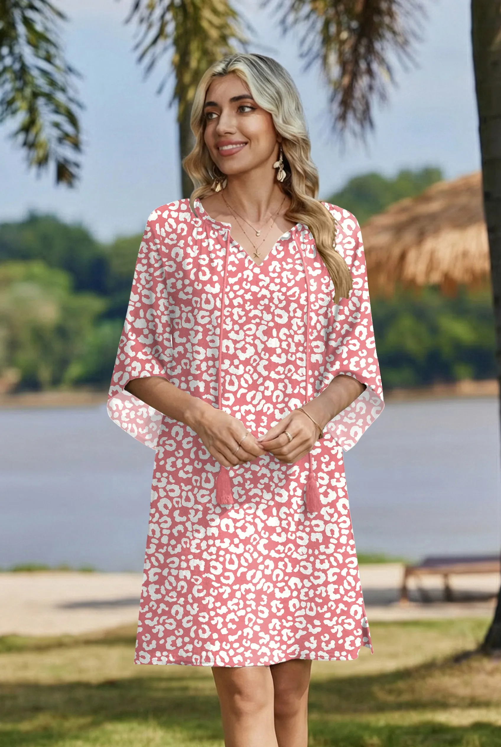 Zeagoo Women's Boho Mini Dress with Pockets (US Only) sold by zeagoo product image thumbnail 2