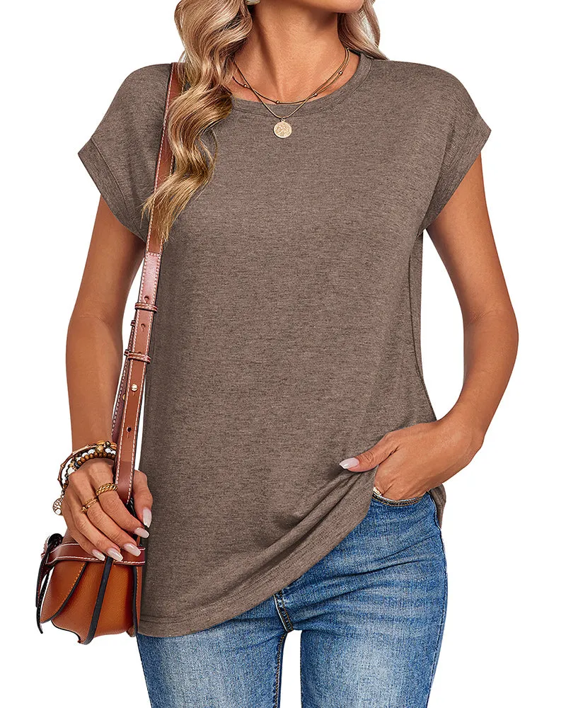 Zeagoo Effortless Style Cap Short Sleeve Tops for Women Casual Work Office Loose Fit 2026 | Under $25 sold by zeagoo product image thumbnail 4