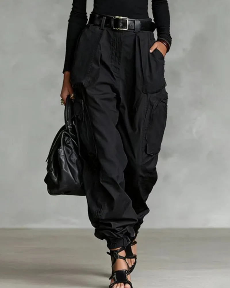 Casual Street Style High Waist Cargo Joggers sold by zeagoo product image thumbnail 2