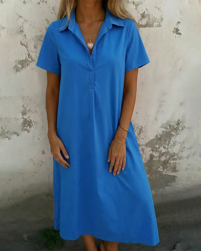 Zeagoo Women's 2026 Summer Linen Blend Button Down Shirt Dress Casual Long Sleeve Midi Dress Work Office Beach Vacation made by zeagoo