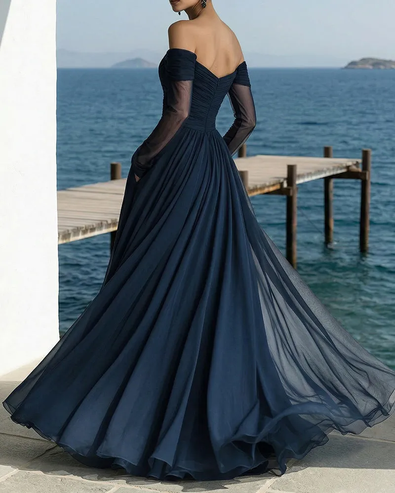 Zeagoo Elegant Mesh Off-the-Shoulder A-Line Maxi Dress for Women Casual Beach Vacation Summer 2026 sold by zeagoo product image thumbnail 3