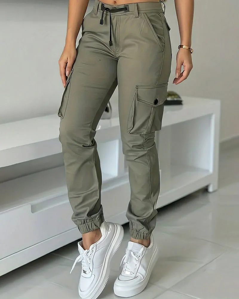 Essential High-waisted Cargo Tapered Pants sold by zeagoo product image thumbnail 2