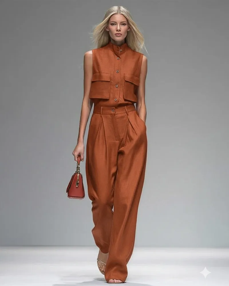 Chic Cargo Style Sleeveless Two Piece Set sold by zeagoo product image thumbnail 3