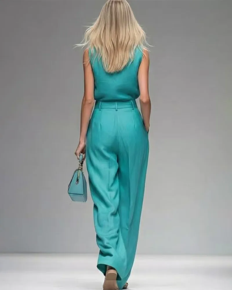 Chic Cargo Style Sleeveless Two Piece Set sold by zeagoo product image thumbnail 4