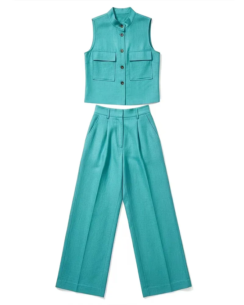 Chic Cargo Style Sleeveless Two Piece Set sold by zeagoo product image thumbnail 5