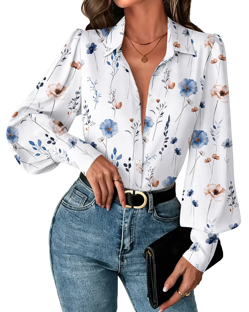 Elegant Lantern Long Sleeve Blouse (US Only) sold by zeagoo product image thumbnail 3