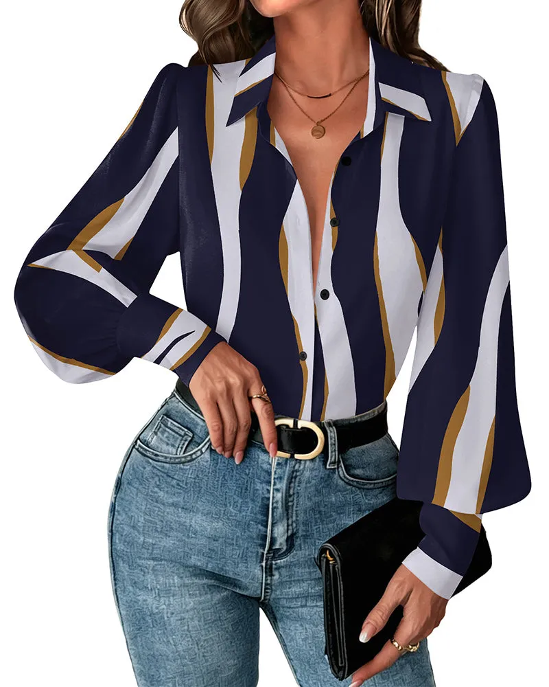 Elegant Lantern Long Sleeve Blouse (US Only) sold by zeagoo product image thumbnail 5