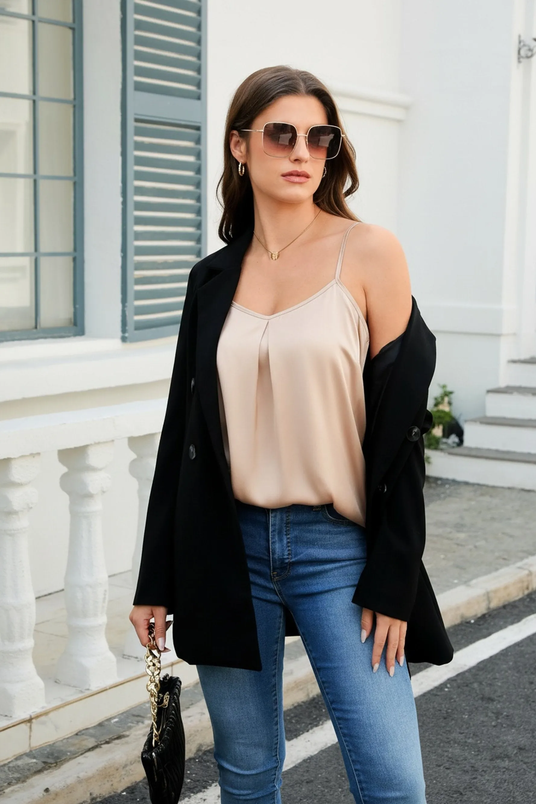 Smooth Silk Satin Spaghetti Strap Camisole Tank Tops (US Only) sold by zeagoo product image thumbnail 2