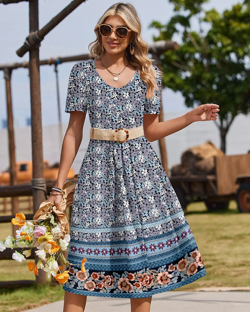 Casual Floral Midi Sundress with Pockets (US Only) sold by zeagoo product image thumbnail 3