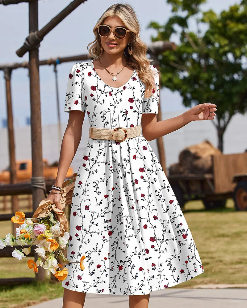 Casual Floral Midi Sundress with Pockets (US Only) sold by zeagoo product image thumbnail 5