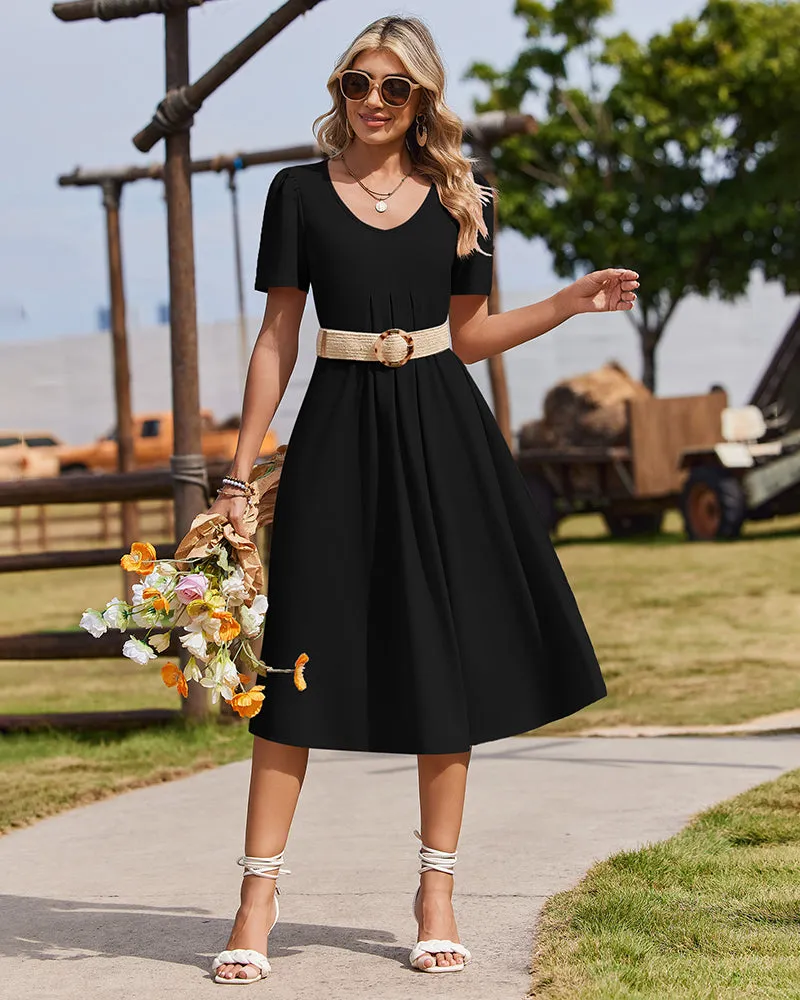 Casual Floral Midi Sundress with Pockets (US Only) sold by zeagoo